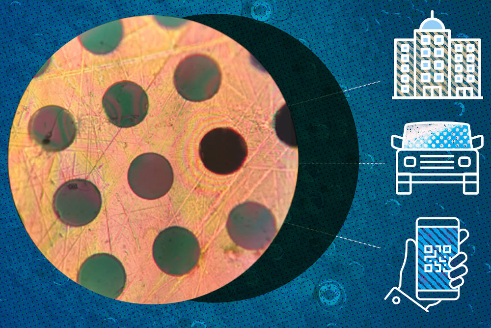 The new material is a two-dimensional polymer that self-assembles into sheets and could be used as a lightweight, durable coating for car parts or cell phones, or as a building material for bridges or other structures. Courtesy: Massachusetts Institute of Technology (MIT)