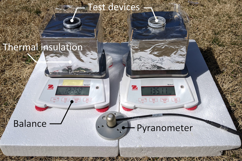 Researchers test two identical outdoor experimental setups placed next to each other. Courtesy: Massachusetts Institute of Technology