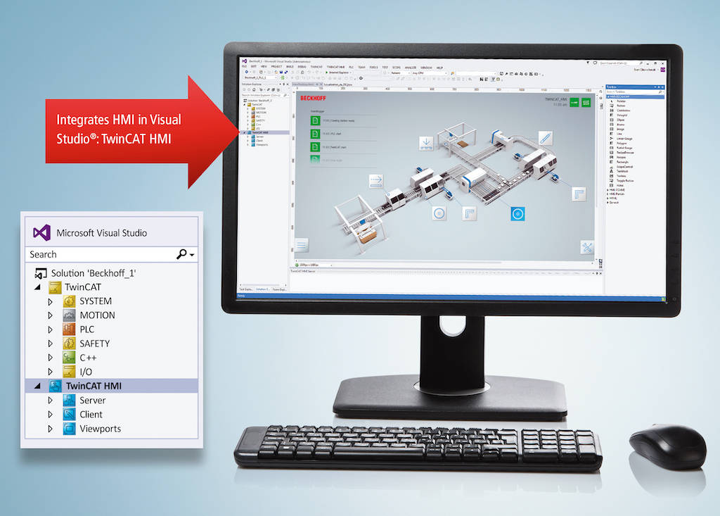 Figure 2: To create optimal UX, TwinCAT HMI supports programming in a graphical editor familiar to controls engineers and offers standard tools to implement cascading style sheets (CSS) themes and build additional programs with APIs. Courtesy: Beckhoff Automation
