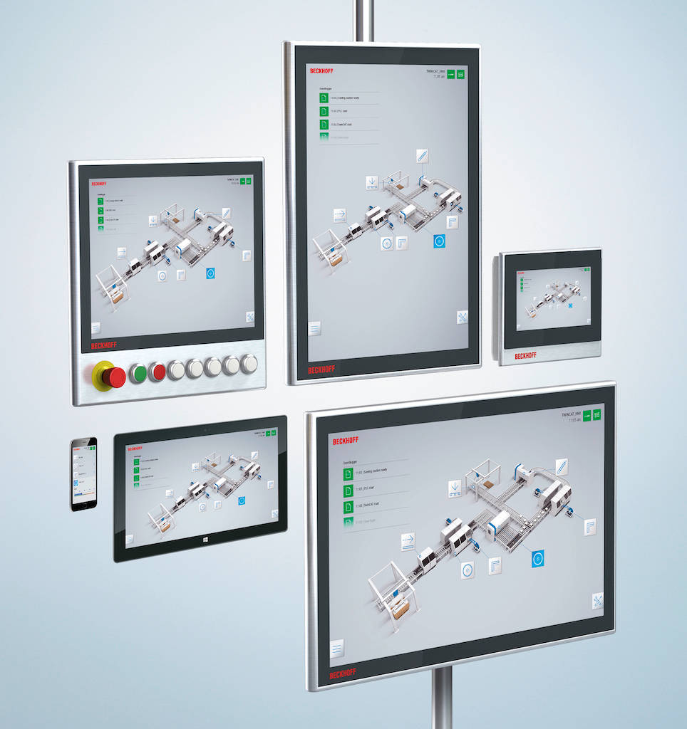 Figure 3: Scalability is key for HMI software and hardware, enabling use across various sizes of industrial-hardened touchscreens and mobile devices. Courtesy: Beckhoff Automation