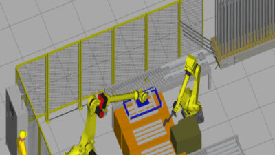 Figure 3: Many robot manufacturers provide their own simulation software, such as Roboguide from Fanuc, that can act as a digital twin simulation. Courtesy: Patti Engineering Inc.