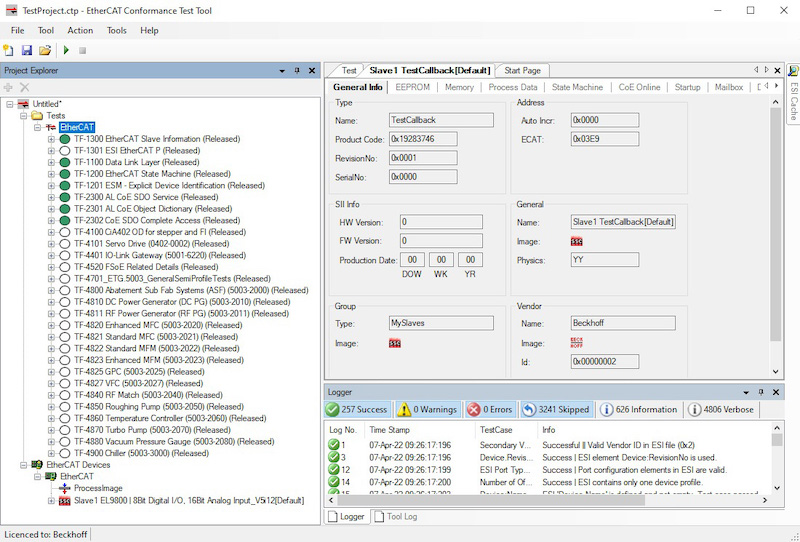 The Technical Advisory Board (TAB) of ETG has released version 2.3 of the EtherCAT Conformance Test Tool (CTT).