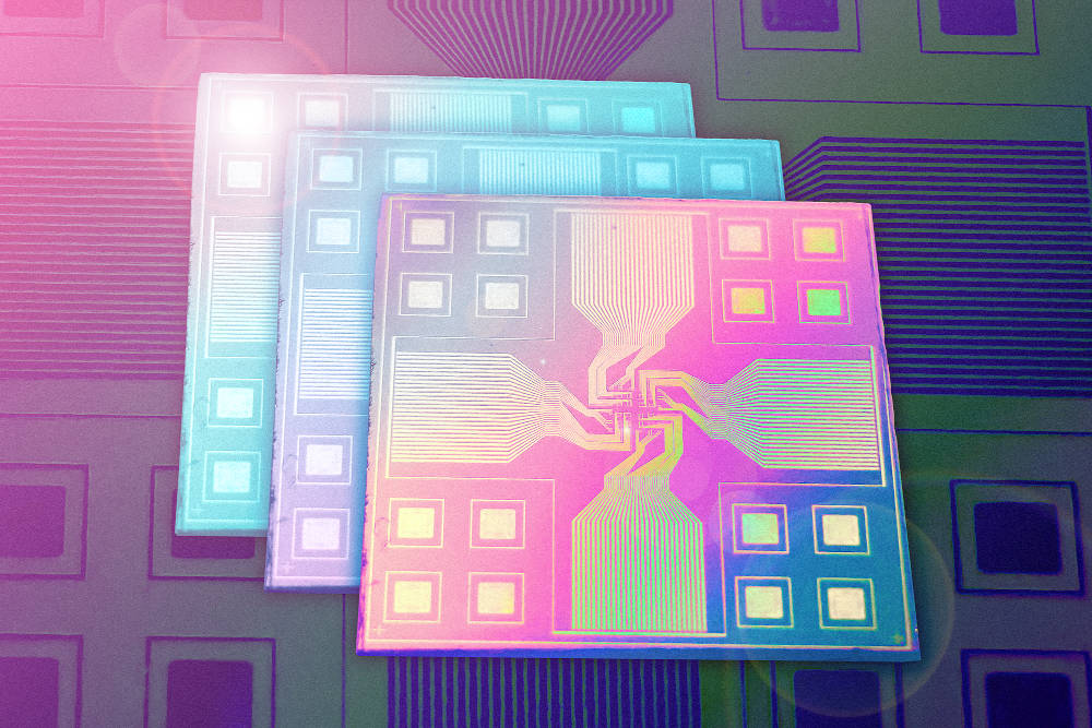 MIT engineers have created a reconfigurable AI chip that comprises alternating layers of sensing and processing elements that can communicate with each other. Courtesy: Massachusetts Institute of Technology