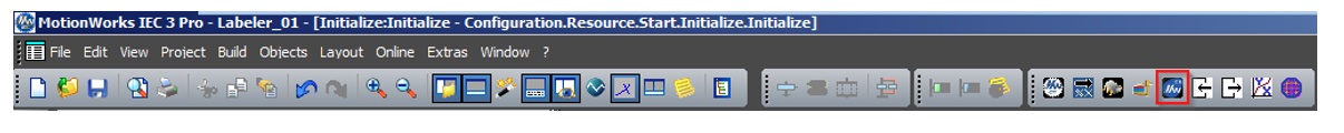 Figure 5: Yaskawa’s MotionWorks IEC 3 Pro Toolbar. Courtesy: Yaskawa