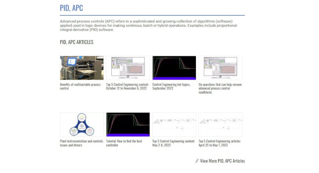 As of early March 2023, the Control Engineering Control Systems page breaks out coverage into seven areas, including 769 articles on PID, APC. Learn more and see other coverage at https://www.controleng.com/control-systems/pid-apc/. Courtesy: Control Engineering, CFE Media and Technology
