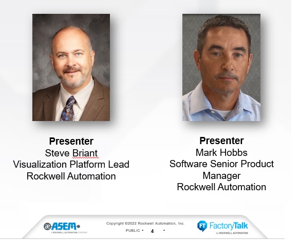 Steve Briant, visualization platform lead, Rockwell Automation, and Mark Hobbs, software senior product manager, Rockwell Automation, explain how new tools enable automation users, original equipment manufacturers (OEMs) and system integrators to “Build a better HMI with collaborative, modern, cloud technology” in a May 11 Control Engineering webcast (archived for a year). Courtesy: Rockwell Automation, Control Engineering webcasts