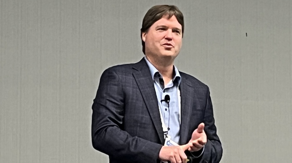 Mike Lashbrook, VP, digital solutions, JR Automation, suggested that humans and technologies can make digital transformation easier, in his presentation Making Sense of the Madness: The Convergence of IT and OT Technologies on the Factory Floor at Automate 2023 in Detroit. Courtesy: Chris Vavra, CFE Media and Technology