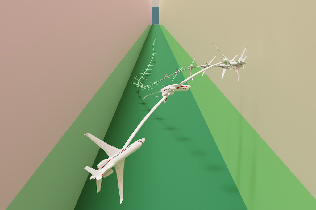 MIT researchers developed a machine-learning technique that can autonomously drive a car or fly a plane through a very difficult “stabilize-avoid” scenario, in which the vehicle must stabilize its trajectory to arrive at and stay within some goal region, while avoiding obstacles. Courtesy: Massachusetts Institute of Technology