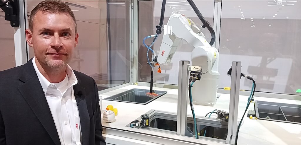 Richard (Rick) Ankney, global account manager, robots and discrete automation, Robotics Business Unit, ABB, explains advantages of ABB AI-enabled Robotic Item Picker. See related video.