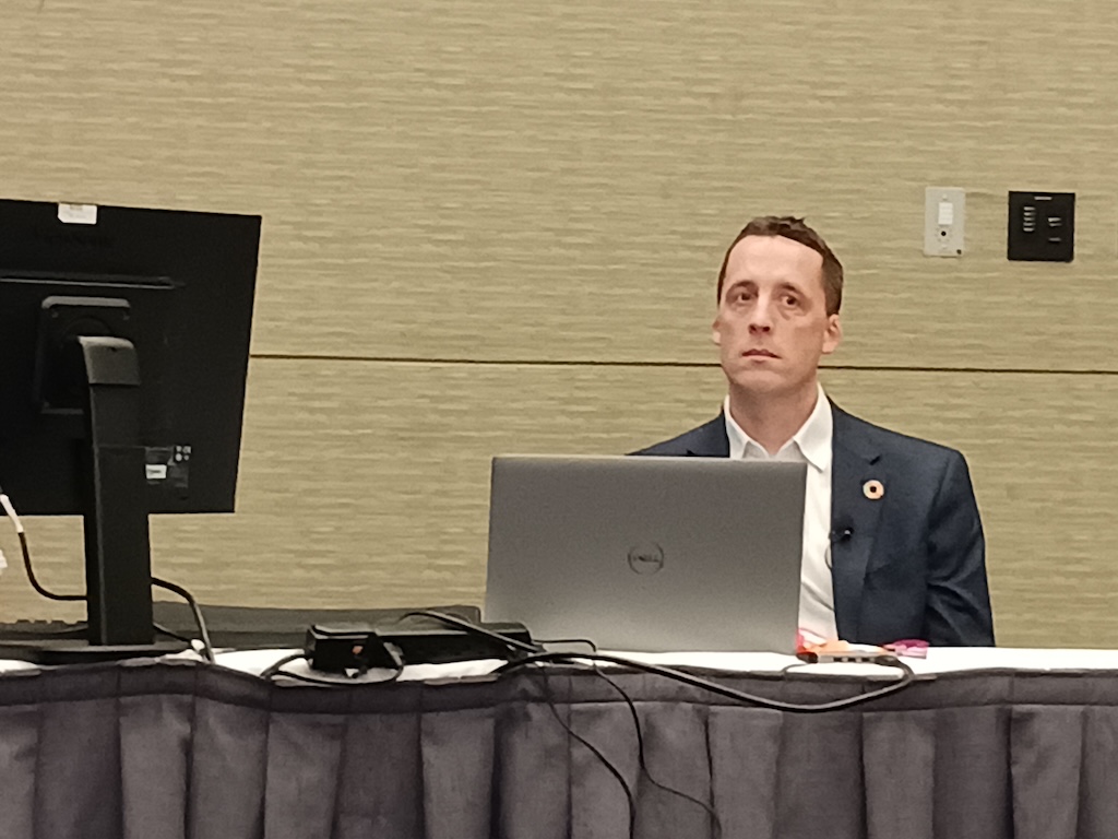 Alex West, senior principal analyst, Omdia, discussed measurements and tools, challenges and successes related to industrial sustainability efforts at Automation Fair 2024 by Rockwell Automation.