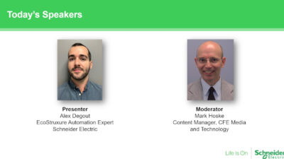 Alex Degout, EcoStruxure Automation Expert, Schneider Electric, presented in the Dec. 14 Control Engineering webcast, “How to revolutionize industrial automation software: The power of Universal Automation.” He also answered additional audience questions after the webcast. Courtesy: Control Engineering, Schneider Electric