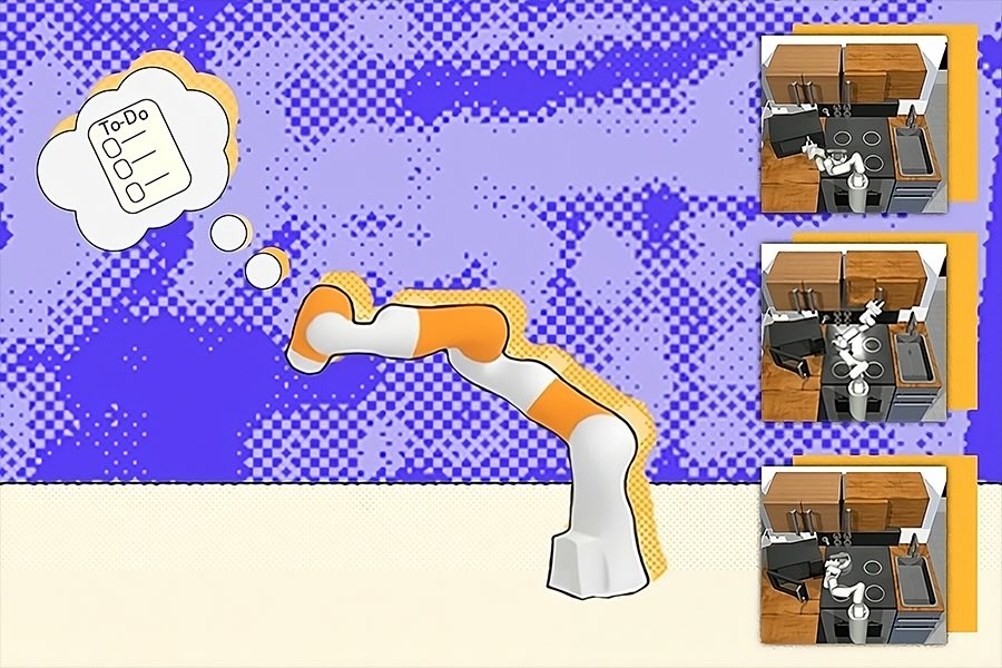 The HiP framework developed at MIT CSAIL develops detailed plans for robots using the expertise of three different foundation models, helping it execute tasks in households, factories, and construction that require multiple steps. 