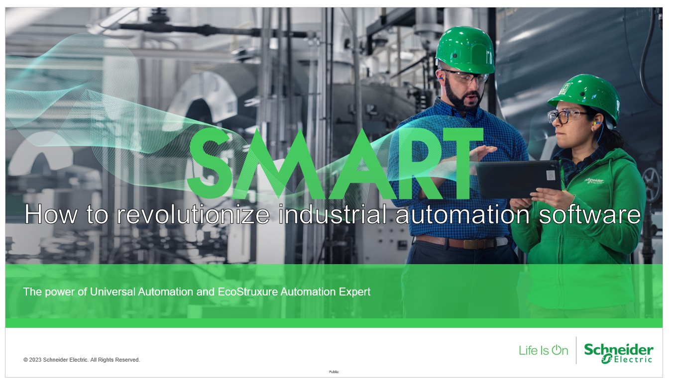 Control system interoperability is here. Benefits of Universal Automation are explained in a Dec. 14 webcast, “How to revolutionize industrial automation software: The power of Universal Automation,” archived for a year. Courtesy: Control Engineering, Schneider Electric