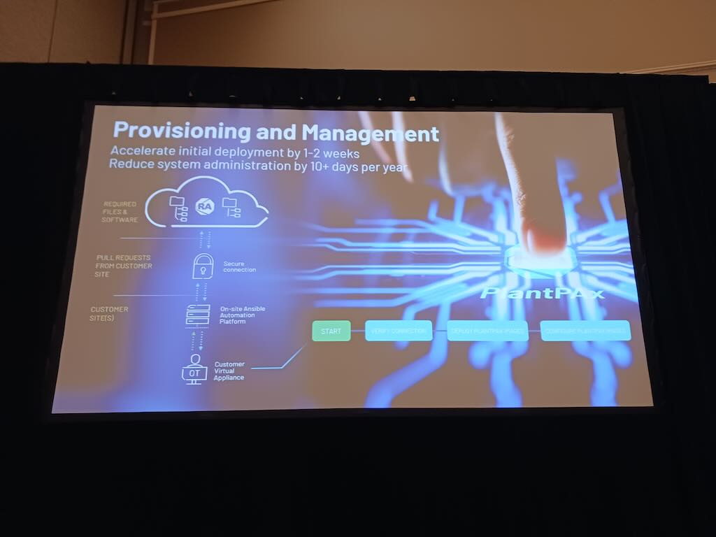 Figure 2: Provisioning and management technologies can accelerate initial deployment by one to two weeks and reduce system administration time by more than 10 days per year. Startups, software updates and cybersecurity event recovery all are quicker, said Janet Foos, P.E., Rockwell Automation, director, product management process control and process lead, PlantPaX distributed control systems, at the 2024 ARC Industry Forum. 