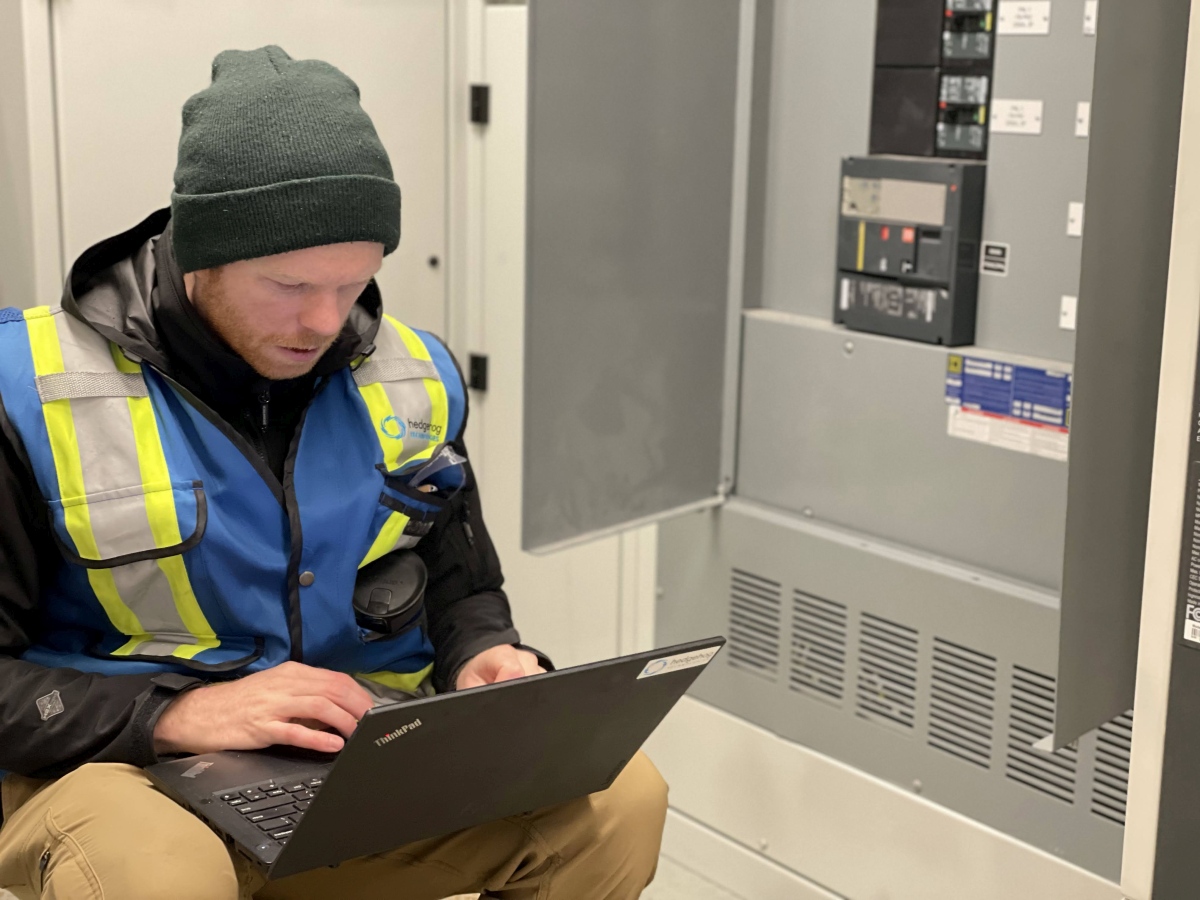 Electrical Engineer Charles Lewthwaite is pictered here protecting industrial assets. Courtesy: Hedgehog Technologies.