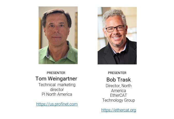 The two presenters for the Control Engineering April 11 webcast, “Control system integration: Helping communications advance intelligent data sharing, analytics,” are Robert B. Trask, PE, director and North American representative, EtherCAT Technology Group; and Tom Weingartner, technical marketing director, PI North America. 