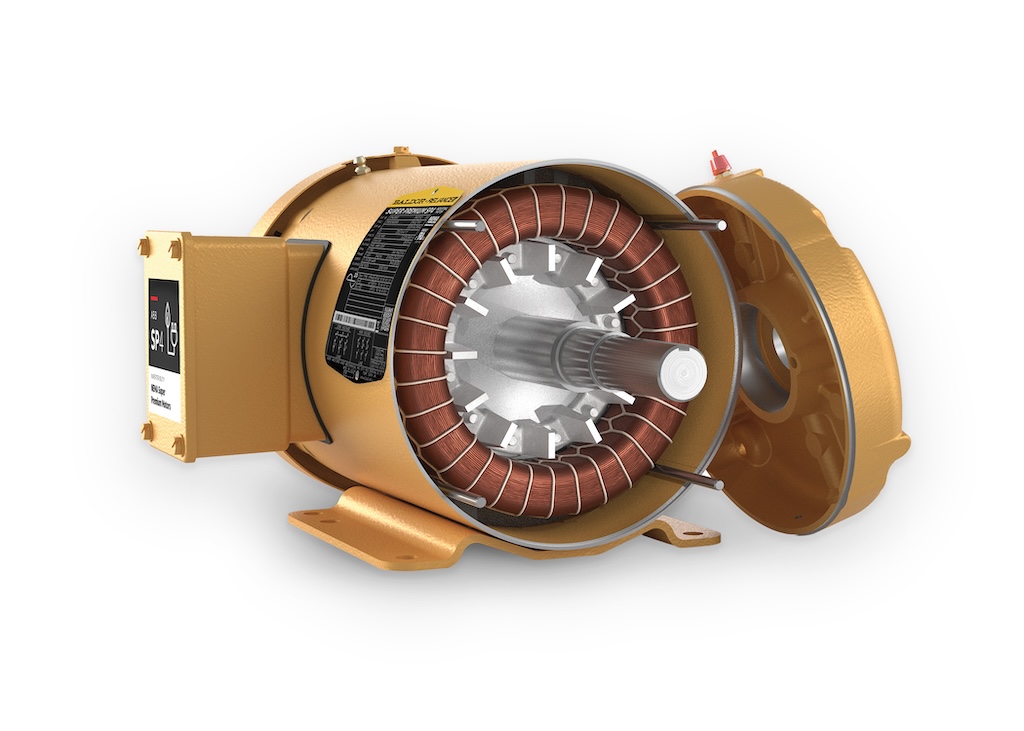 Figure 1: Interior of an ABB SP4 NEMA Super Premium Motor from Baldor-Reliance shows a nontraditional design that contributes to energy efficiency. 