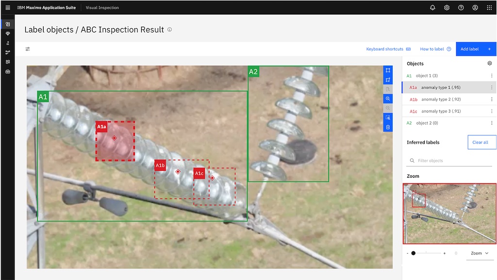 Figure 4: IBM Maximo Visual Inspection uses AI computer vision to identify and label anomalies. Courtesy: IBM 