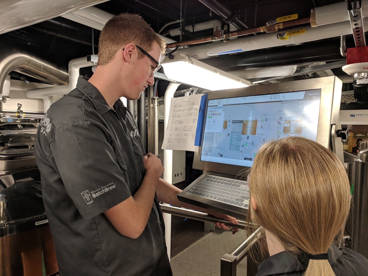 Colorado State University students work on a Malisko Engineering automation and information system for the school’s on-campus brewery. Courtesy: Malisko Engineering Inc.