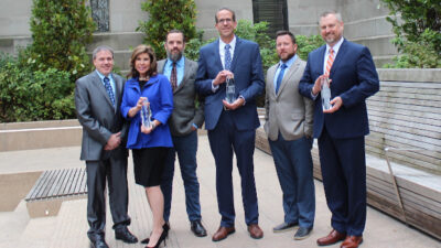 Left to right: Steven Schneebeli, lead and director of engineering/IT at Malisko Engineering; Nancy Lange, co-founder and COO at Malisko Engineering; Matt Scott, lead and director of mentorship at Malisko Engineering; Dave Blaida, president and CEO at Matrix Technologies; Jeremy Gibbs, director of sales and marketing, Matrix Technologies; Jeff Buck, vice president of engineering at Automationnth. Courtesy: Katie Spain, CFE Media and Technology