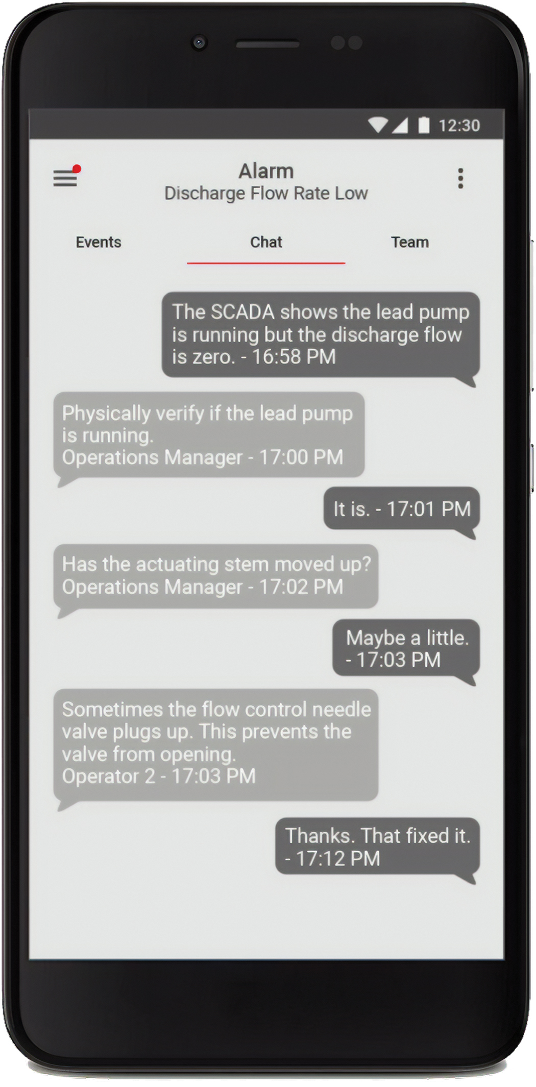 Chat helps the entire team converse, brainstorm, and share solutions on-the-fly, from any location — whether in the plant, at home, or on the road. Image courtesy: SmartSights