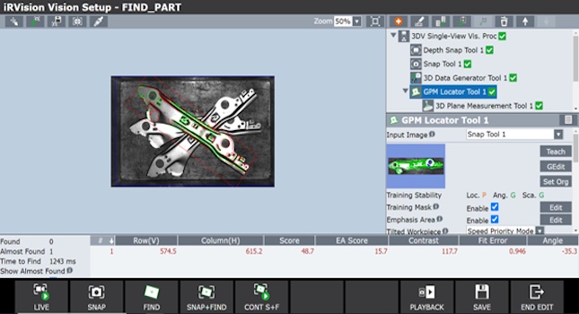 Figure 6: iRVision Vision Setup Tool. Courtesy: Patti Engineering