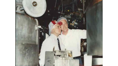 Thomas Braydich on the plant floor with the then-CEO David Johnson (top-right) at Campbell's Soup. Courtesy: Thomas Braydich