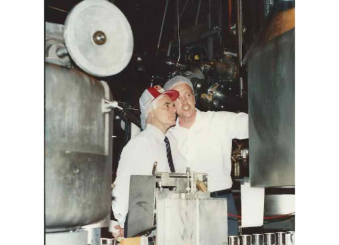 Thomas Braydich on the plant floor with the then-CEO David Johnson (top-right) at Campbell's Soup. Courtesy: Thomas Braydich