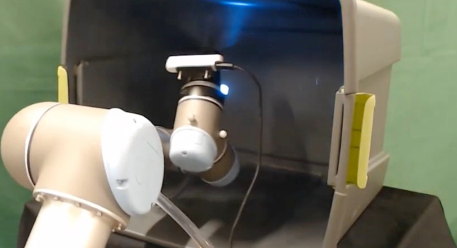 The hardware for the robot developed by USC Viterbi researchers includes a spray sense camera to detect spray droplets and a nozzle, from which the spray is released. All of the specifications, including speed and coating thickness, can be defined by the user. See video for more. Courtesy: USC Viterbi