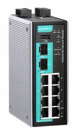 Moxa's EDR-810 industrial 10-port secure router has received a firmware update designed to enhance cyber security for transparent firewall functionality and the providing of real-time event notification. Courtesy: Moxa