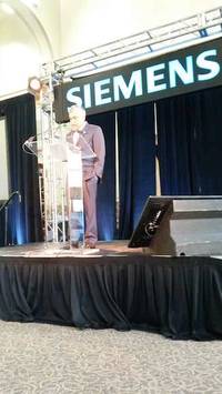 Raj Batra, president of Digital Factories for Siemens USA, speaks at the Siemens’ Oil and Gas Innovations Conference, encouraging use of automation to add reliability, visibility, and efficiency. Courtesy: CFE Media, Eric R. Eissler