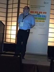 James Kelloway, advanced applications team leader, National Grid (U.K.), presents on data historians being used for more than past data at the 2015 Software User Conference. Image courtesy: Chris Vavra, CFE Media