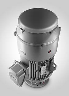 Siemens' HP100 and LP100 (pictured) Simotics vertical solid shaft (VSS) NEMA premium motors are designed for harsh environments in industries such as oil and gas, petrochemical, pulp and paper, water and wastewater treatment. Courtesy: Siemens