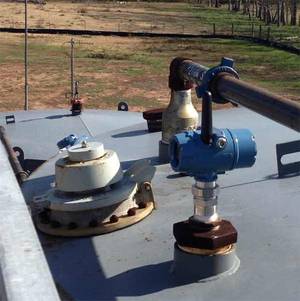 Figure 3: Battery-powered field devices, such as this WirelessHART level sensor, can be used in hazardous environments, including tanks containing flammable materials. Courtesy: Emerson Process Management