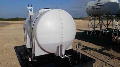 Wireless tank monitor onsite. Courtesy: Wellaware