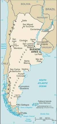 Map of Argentina. Courtesy: CIA World Factbook