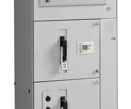 Siemens tiastar Smart motor control center, designed for the advanced needs of high end process industries and leveraging Profibus technology, this is one of four redesigned MCCs; arc flash resistance can be applied to any of the units. Courtesy: Siemens