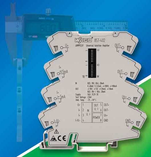 Wago Corporation's 857-402 Jumpflex Universal Signal Conditioner (USC) supports 456 signal combinations with exclusive input voltage range and self-resetting fuse. Courtesy: Wago