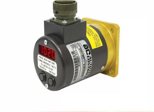Autotech Controls Smart-Encoders in size 25 (2.5-in. dia.) have a four-digit LED readout and two pushbuttons for easy programming. Courtesy: Autotech Controls.