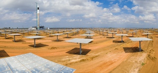The Gemasolar solar thermal plant in Andalusia stretches over an area of 185 hectares