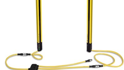 The EZ-SCREEN is a Type 4 safety light curtain designed for use on smaller production machines in compact spaces. Courtesy: Banner Engineering