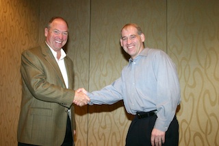New MCA Board Chairman Andrew Vogl (left) of Kollmorgen succeeds Bill Allai (right) of National Instruments, who remains on the Board as Past Chairman. Courtesy: MCA