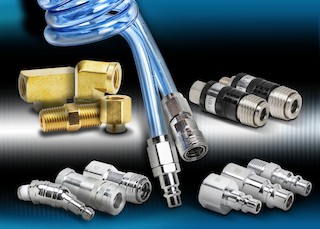 The Nitra line by AutomationDirect has expanded its tubing and fittings offering with brass adapter fittings and plugs and polyurethane tubing, aluminum manifolds, and blowguns that are designed to meet most pneumatic applications. Courtesy: AutomationDir