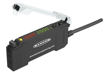 The DF-G1 Expert Dual Display Fiber Amplifier by Banner Engineering is designed to detect breaks or changes in assemblies including small part and wire break detection. Courtesy: Banner Engineering