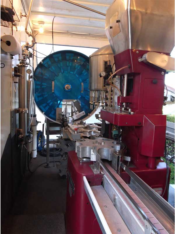 Marathon Bottling and Automation LLC, a mobile wine bottling and custom automation OEM, uses a networked Unitronics Vision130 PLC to control local functions on the truck and a Unitronics Vision1210 for system control and data collection. Courtesy: Unitron