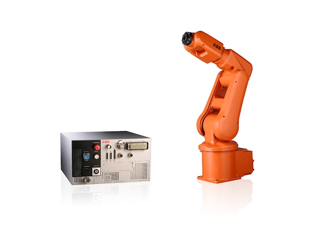 The IRB 120T by ABB Robotics is designed to have faster cycle speed than the IRB 120 and is designed for pick and place applications that require extensive reorientation. Courtesy: ABB Robotics