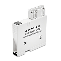 The SNAP-SCM-CAN2B by Opto 22 acquires data from industrial devices, motors, actuators and other devices connected to a Controller Area Network (CAN). Courtesy: Opto 22