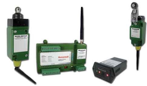 The Honeywell Limitless network consists of several different types of wireless, battery-operated limit switches and a Honeywell Limitless WDRR Receiver that can talk to as many as 14 switches at a time. Courtesy: Honeywell Sensing and Control