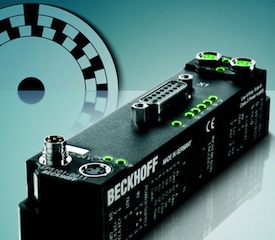 Beckhoff Automation's I/O module synchronously reads encoder values via high-precision EtherCAT Distributed Clocks. Courtesy: Beckhoff Automation