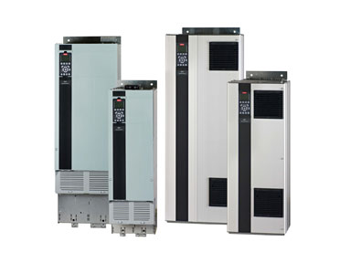 Side-by-side comparison of the new more compact D-Frame VLT Drive (left) next to the previous generation D-frame drive (right). Courtesy: Danfoss